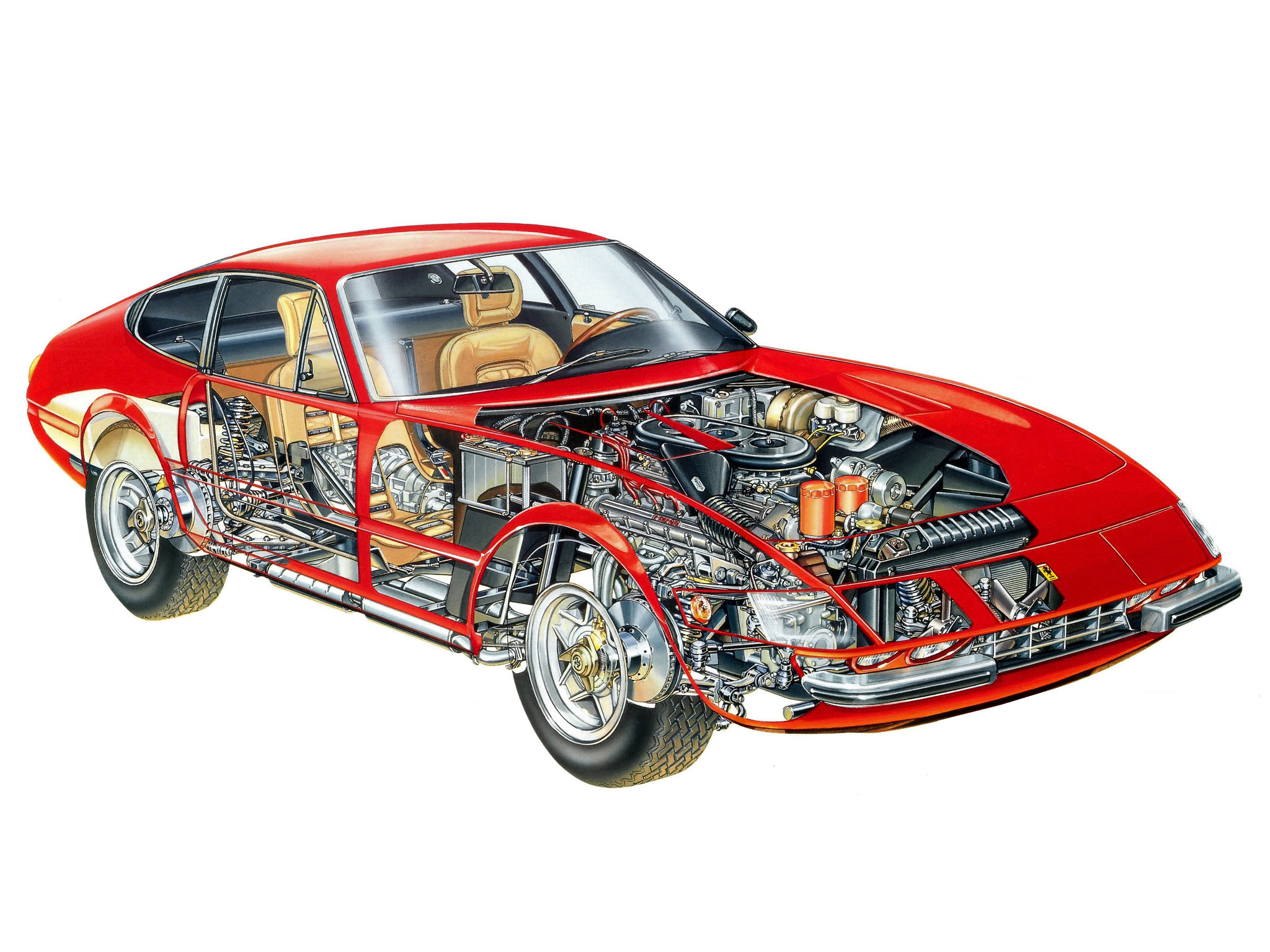1971 73, Ferrari, 365, Gtb4, Daytona, Supercar, Engine, Interior Wallpaper
