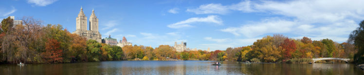 new, York, City, Central, Park, Autumn, Lake HD Wallpaper Desktop Background
