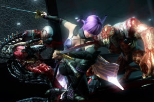 ninja, Gaiden, Fantasy, Anime, Warrior, Weapon, Sword, Sexy, Babe, Battle, Blood, Monster