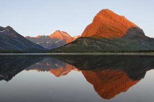 sunrise, Landscapes, Glacier, National, Park, Reflections, Montana