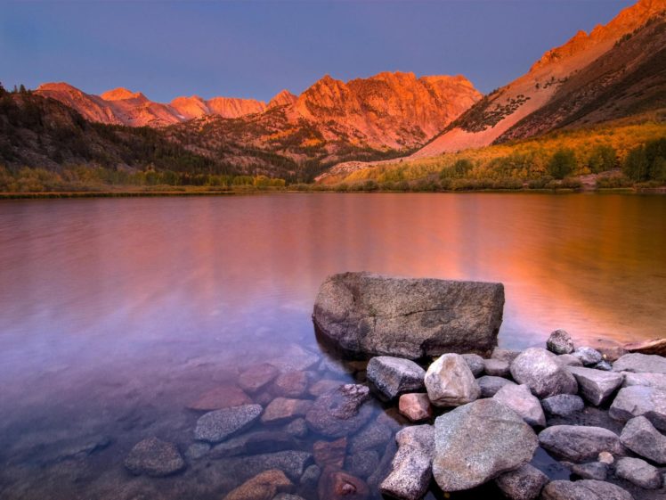 sunrise, Blue, Nature, Hills, Lakes HD Wallpaper Desktop Background