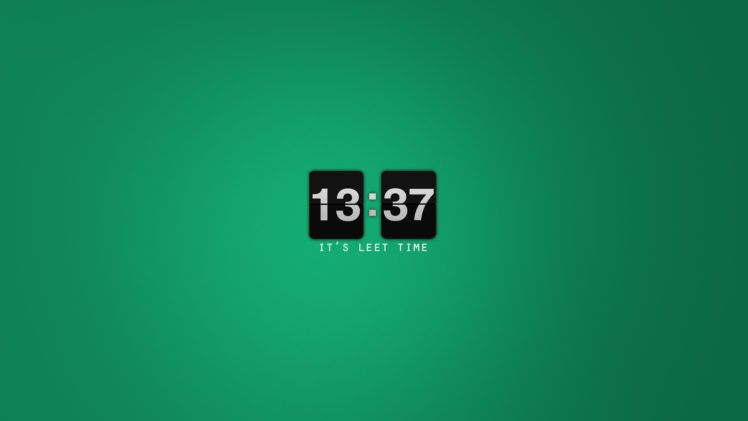 minimalistic, Clocks, L33t HD Wallpaper Desktop Background