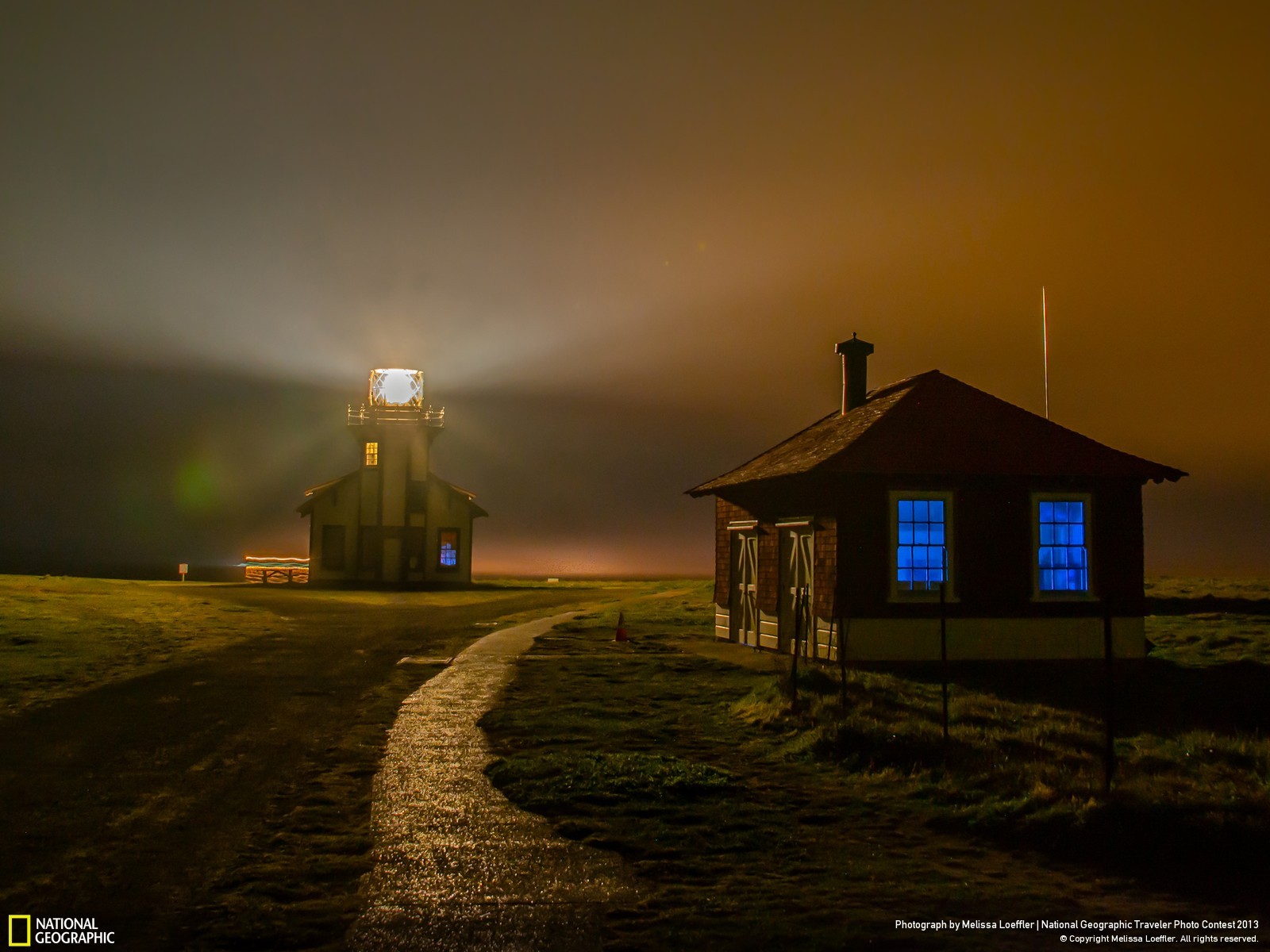 landscapes, Nature, Night, Houses, Fog, California, National, Geographic Wallpaper