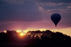 sunset, Hot, Air, Balloons