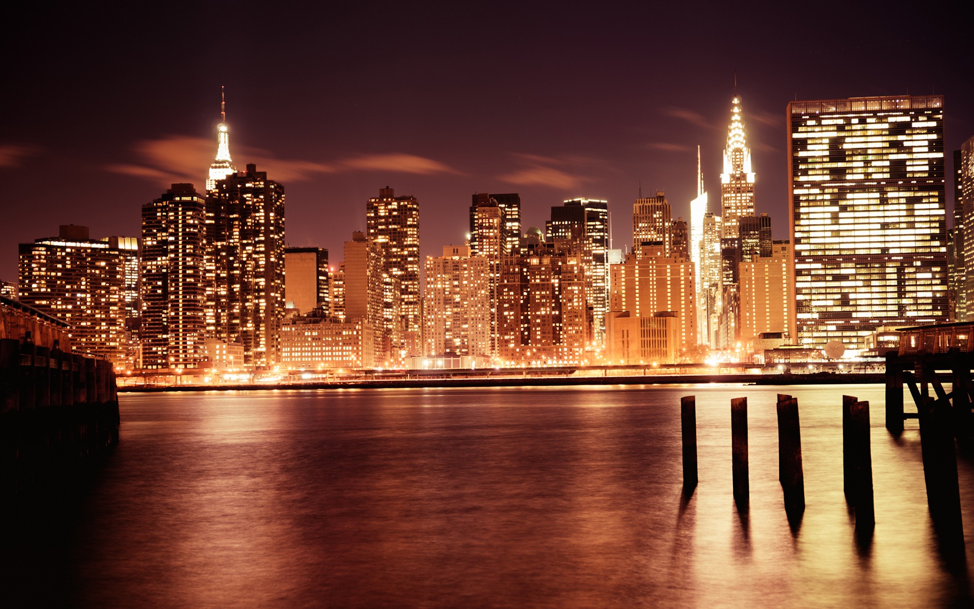 new, York, City, Skyscrapers, City, Lights, City, Skyline, Cities Wallpaper