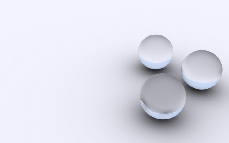 abstract, Minimalistic, White, Balls, Silver HD Wallpaper Desktop Background