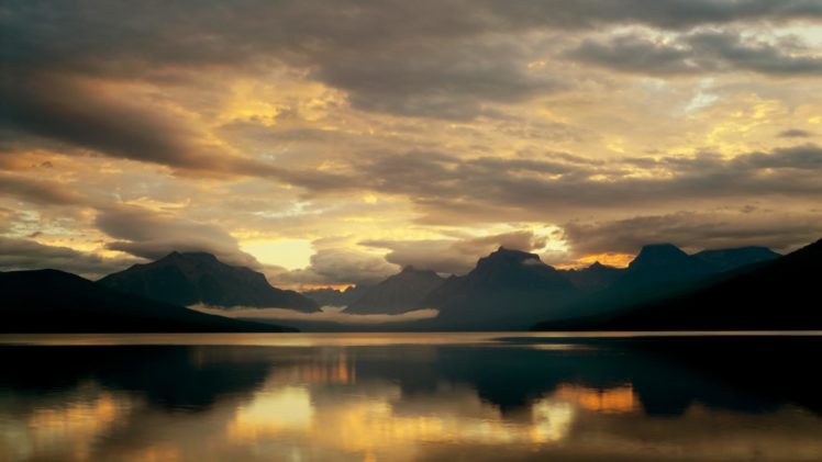 mountains, Clouds, Nature, Mcdonald, Lake, Glacier, National, Park HD Wallpaper Desktop Background