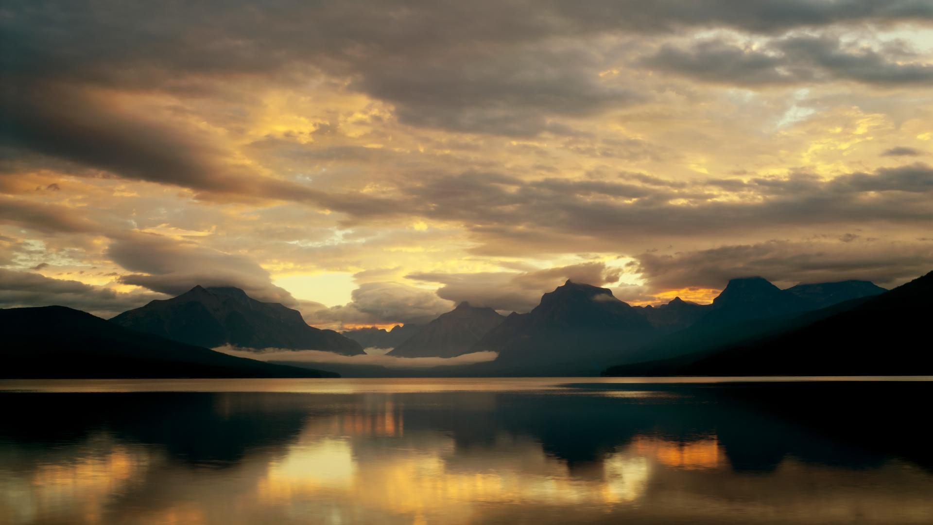 mountains, Clouds, Nature, Mcdonald, Lake, Glacier, National, Park Wallpaper