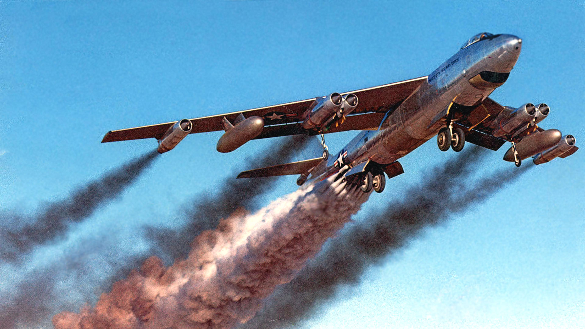 aircraft, Military, Bomber, Contrails, B 47, Stratojet Wallpaper