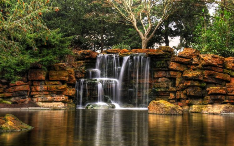 highfields, Park, Waterfalls HD Wallpaper Desktop Background