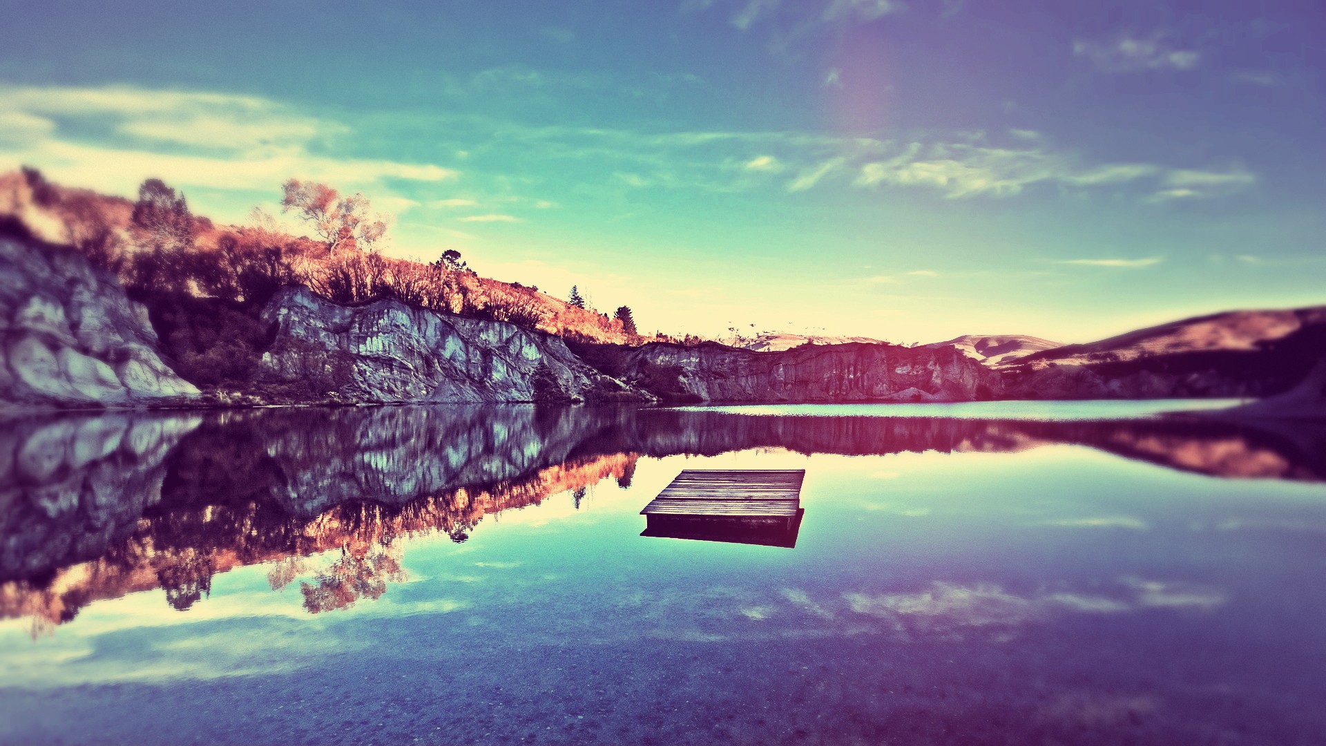 mountains, Landscapes, Houses, Fields, Lakes, Skies Wallpaper