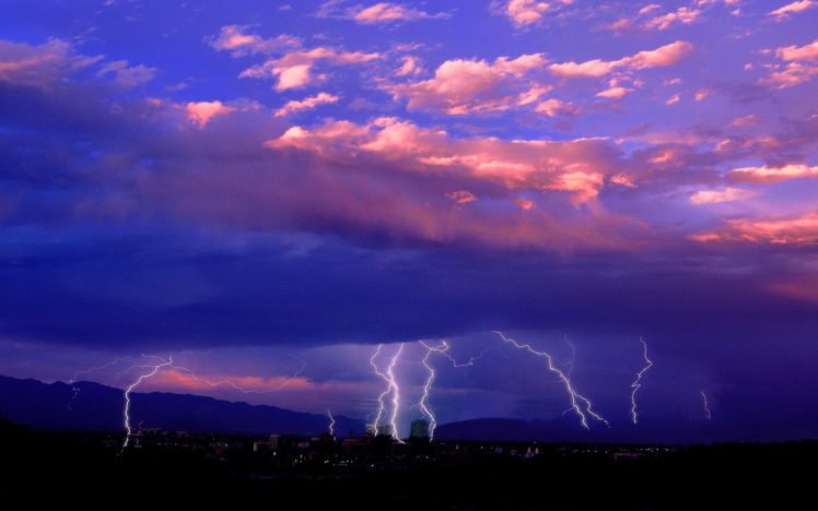 clouds, Landscapes, Nature, Cityscapes, Storm, Outdoors, Lightning HD Wallpaper Desktop Background