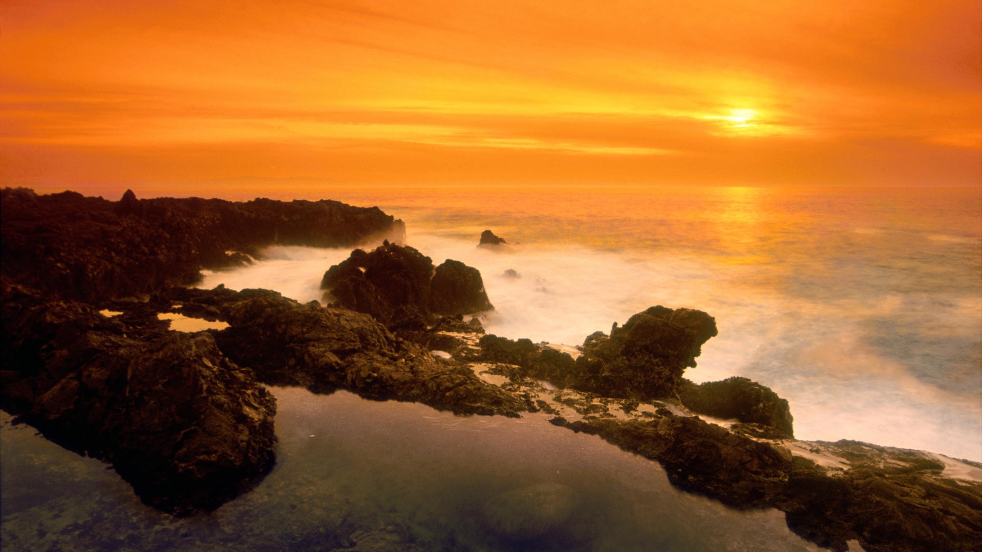 sunset, Nature, Orange, California Wallpaper