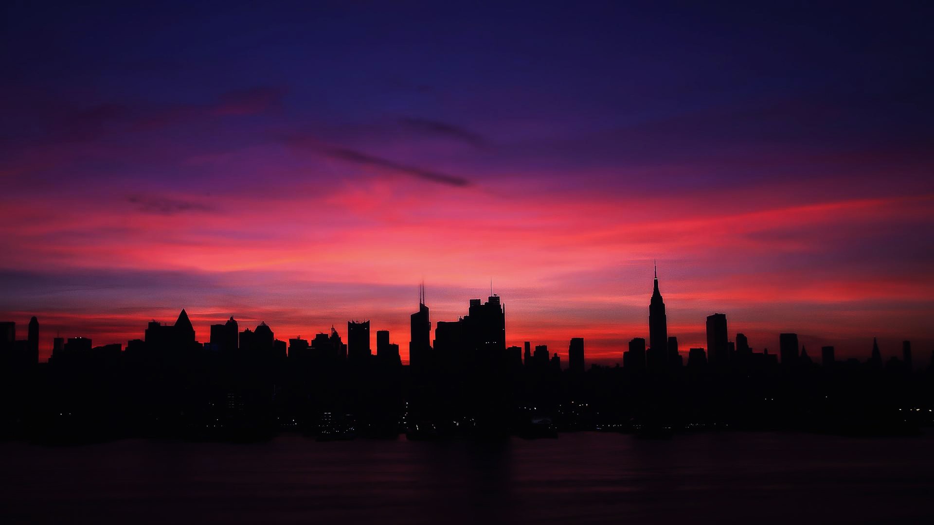horizon, Cityscapes, Architecture, Rise, Hudson, Skyline, Red, Sky, Town Wallpaper