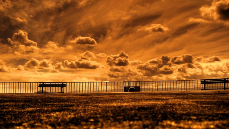 clouds, Orange, Skyscapes HD Wallpaper Desktop Background
