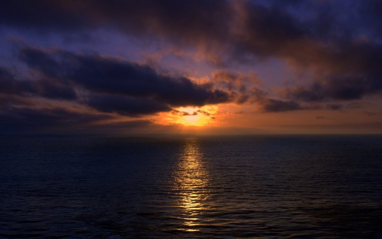 sunset, Over, Ocean HD Wallpaper Desktop Background