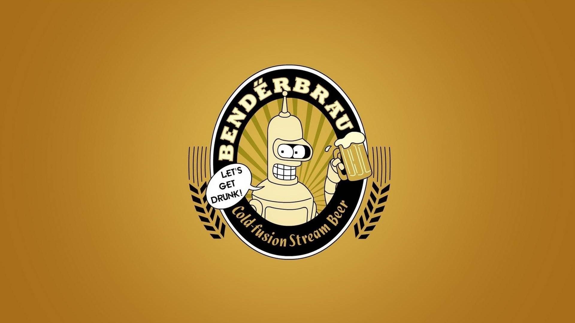beers, Futurama, Bender, Minimalistic, Funny Wallpaper