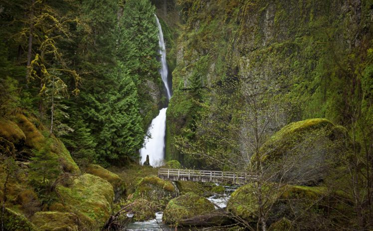 columbia, River, Gorge, Oregon, Waterfalls HD Wallpaper Desktop Background
