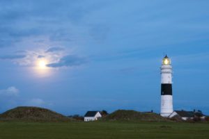 lighthouse, Night, Moon