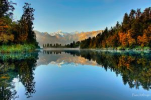 new, Zealand, South, Island, Autumn, River, Lake, Reflection