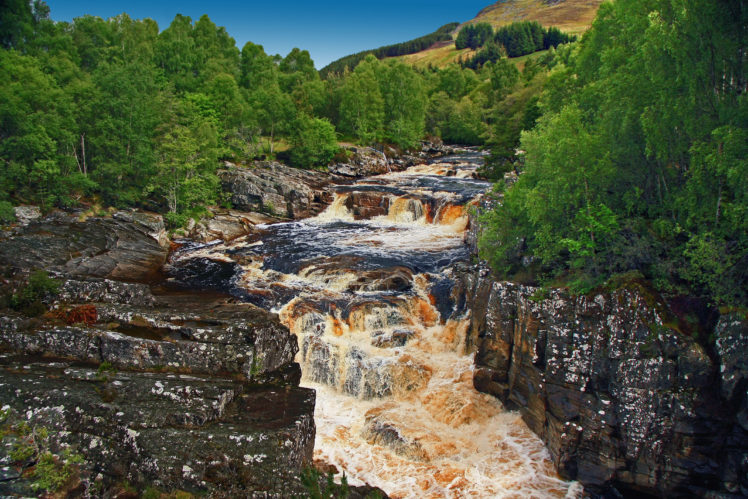 river, Waterfall, Trees, Landscape HD Wallpaper Desktop Background