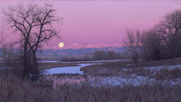 moon, Colorado, Swamps HD Wallpaper Desktop Background
