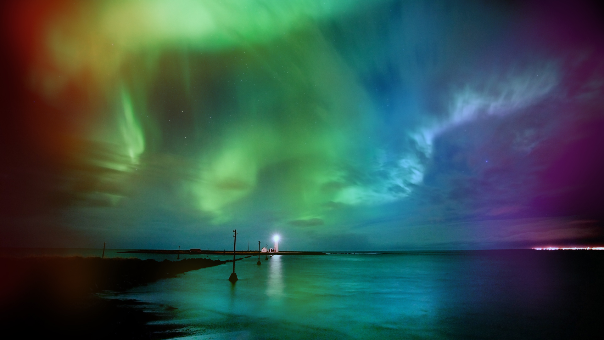 aurora, Borealis, Rainbows Wallpaper