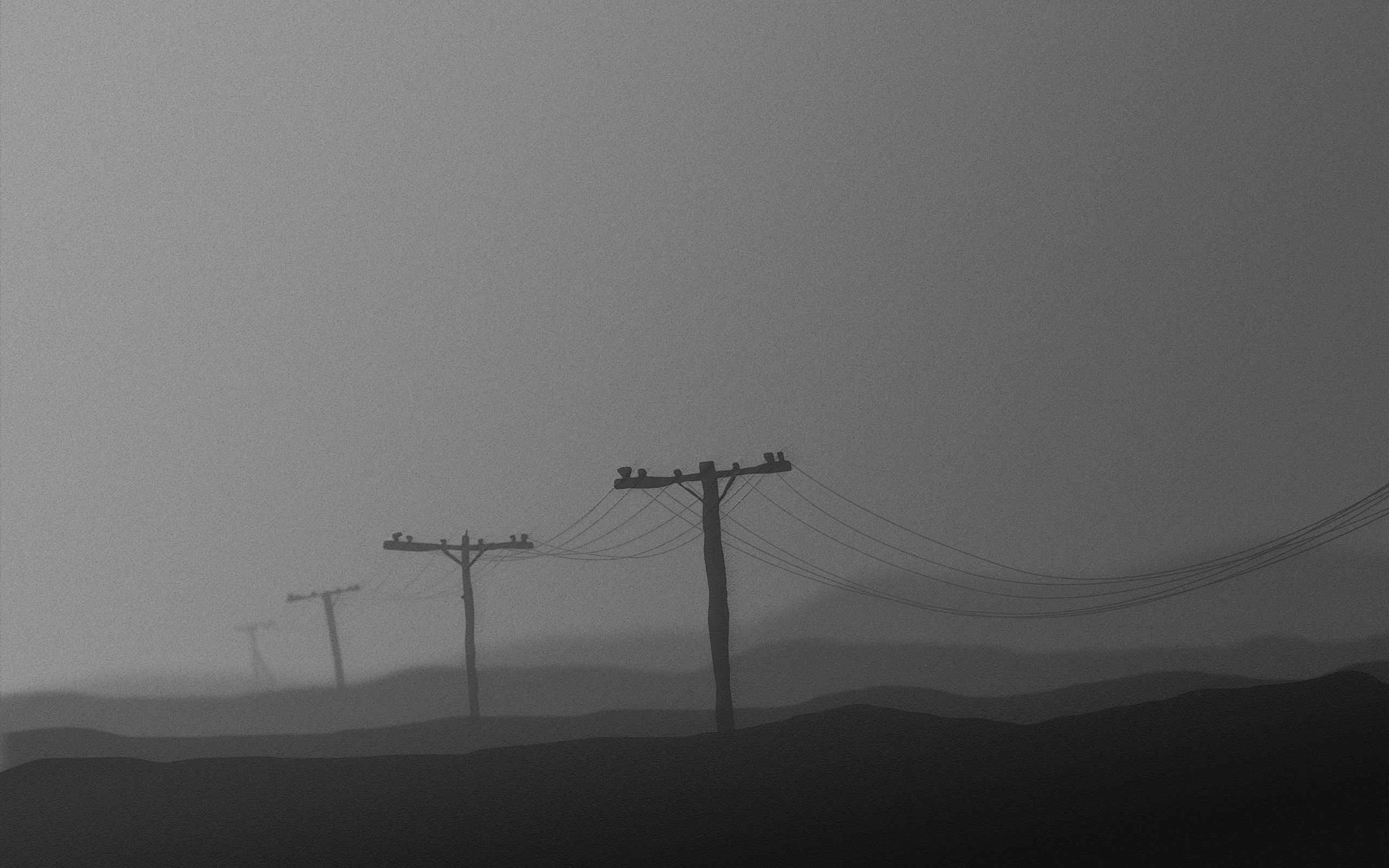 landscapes, Grayscale Wallpaper