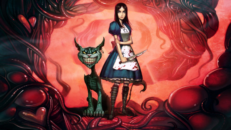 video, Games, Alice, Concept, Art, Alice , Madness, Returns, Cheshire, Cat, Madness, American, Mcgees, Alice, Striped, Legwear HD Wallpaper Desktop Background