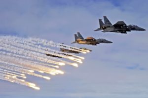 war, Airplanes, Flares, F 15, Eagle