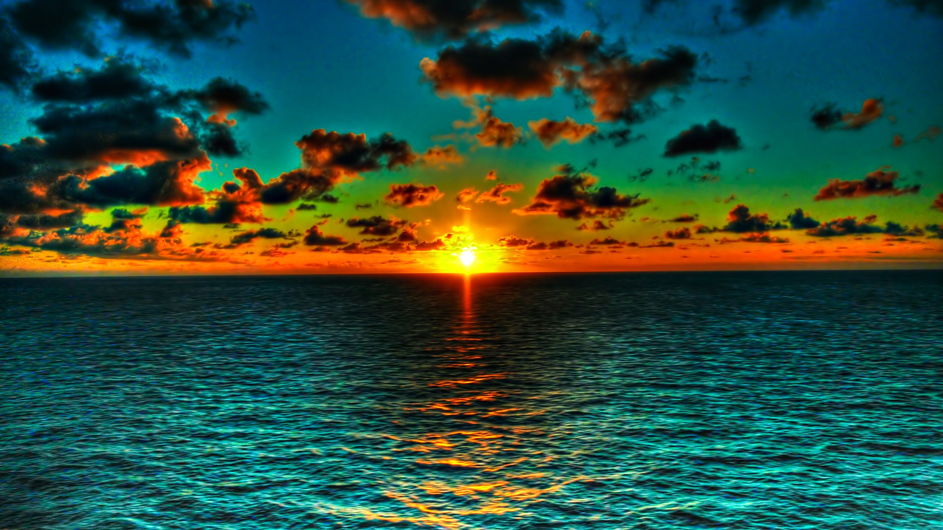 sunset, Sea Wallpaper