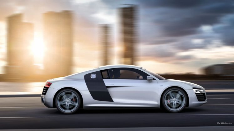 cars, Roads, Audi, R8, White, Cars, Audi, R8, V10 HD Wallpaper Desktop Background