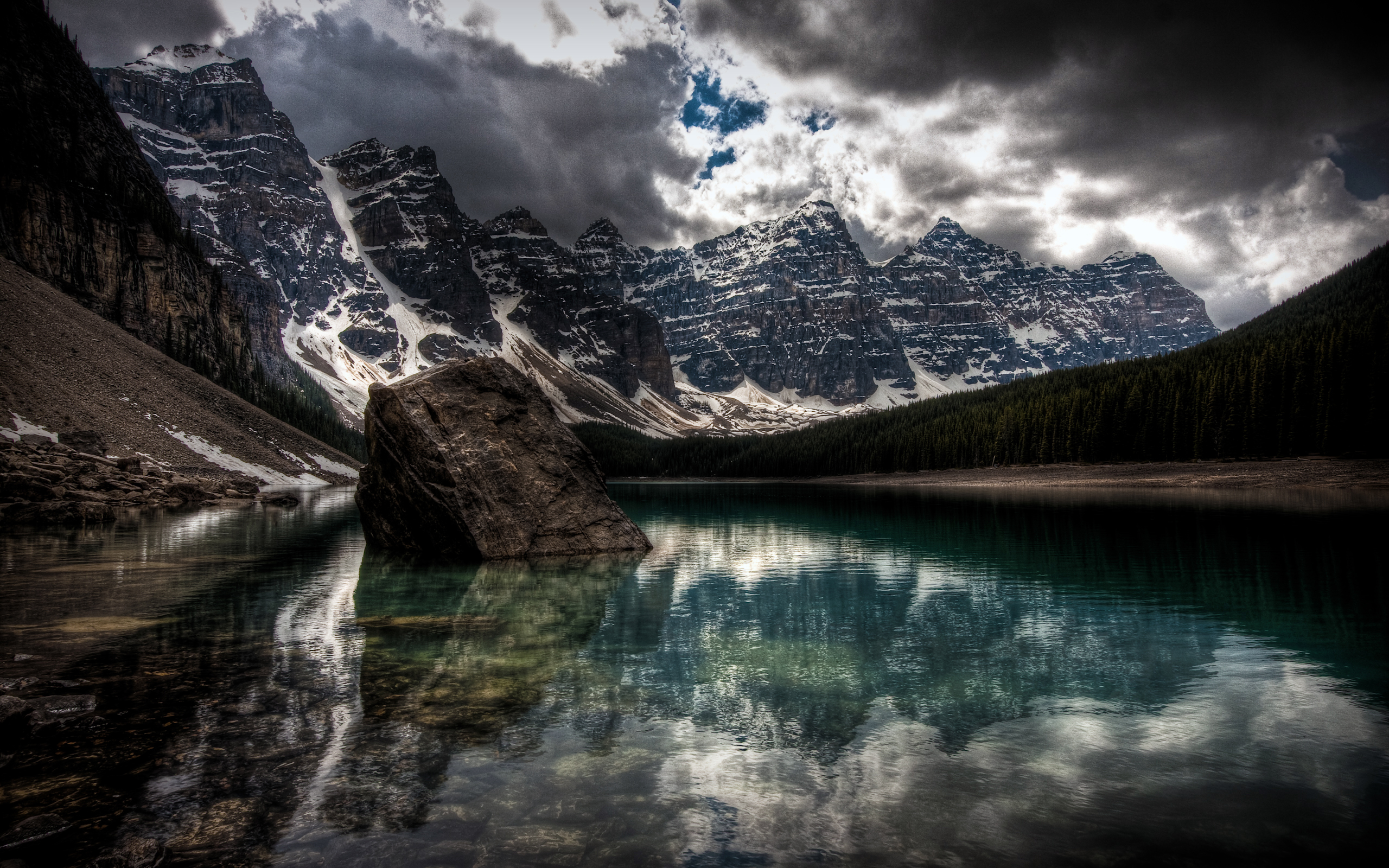 water, Mountains, Nature, Winter, Snow, Lakes, Hdr, Photography Wallpaper