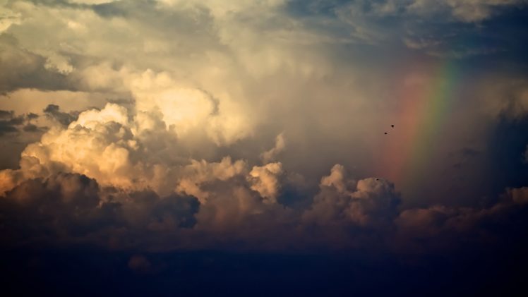 clouds, Storm, Rainbows HD Wallpaper Desktop Background