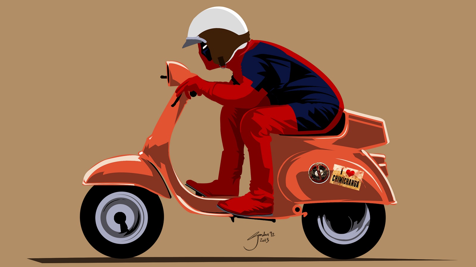 deadpool, Marvel, Scooter Wallpaper