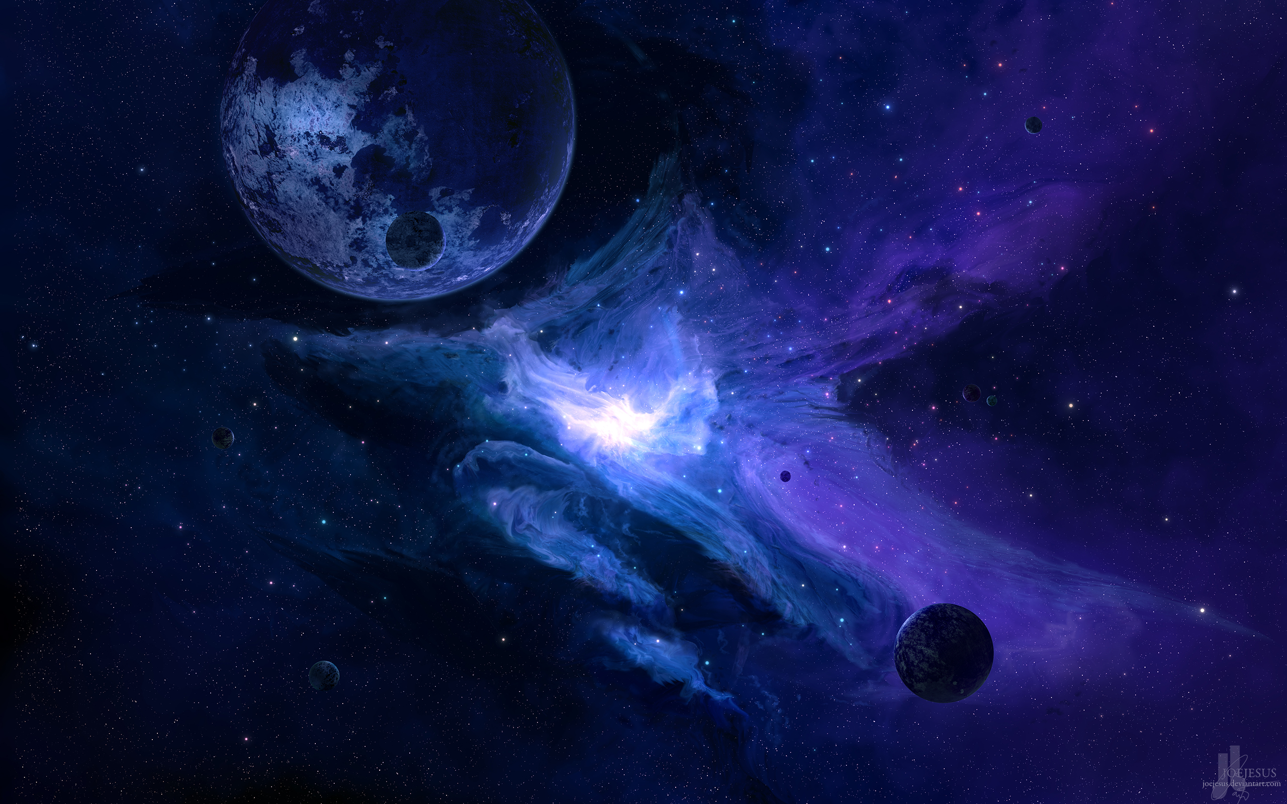 planet, Purple, Stars Wallpaper