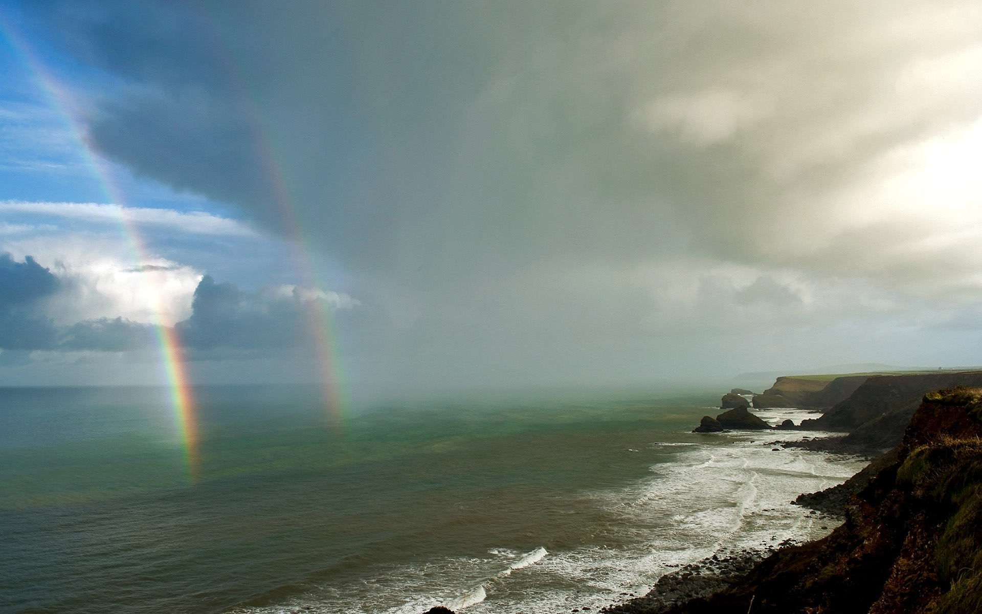 rainbow, Coast, Ocean Wallpapers HD / Desktop and Mobile Backgrounds