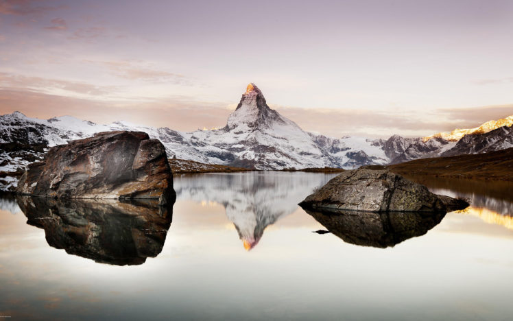 rocks, Stars, Lake, Reflection, Mountains HD Wallpaper Desktop Background