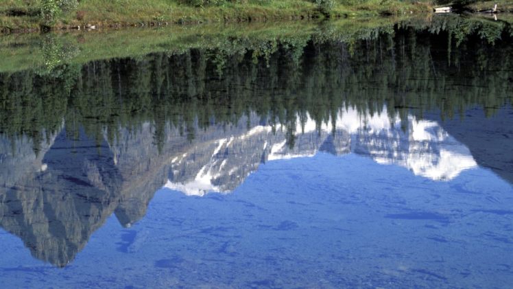 mountains, Canada, Alberta, Reflections HD Wallpaper Desktop Background