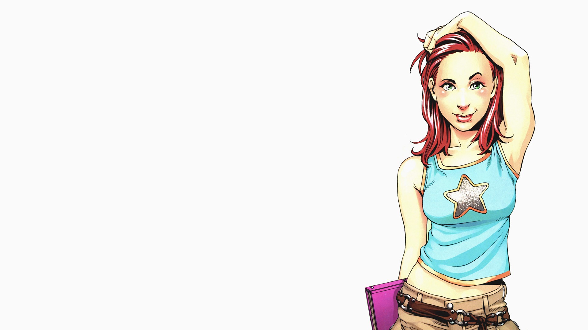 women, Comics, Redheads, Artwork, Simple, Background, White, Background Wallpaper