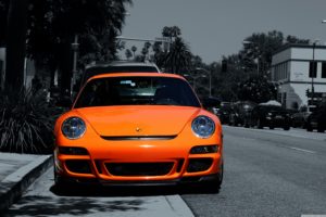 orange, Porsche, 911