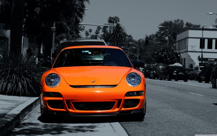orange, Porsche, 911 HD Wallpaper Desktop Background