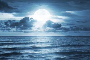 ocean, Sea, Moonlight, Dramatic, Scene, Full, Moon, Beautiful, Nature