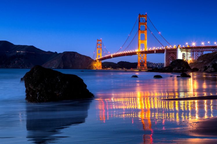 usa, Bridge, Golden, Gate, Bridge, San, Francisco, Reflection HD Wallpaper Desktop Background