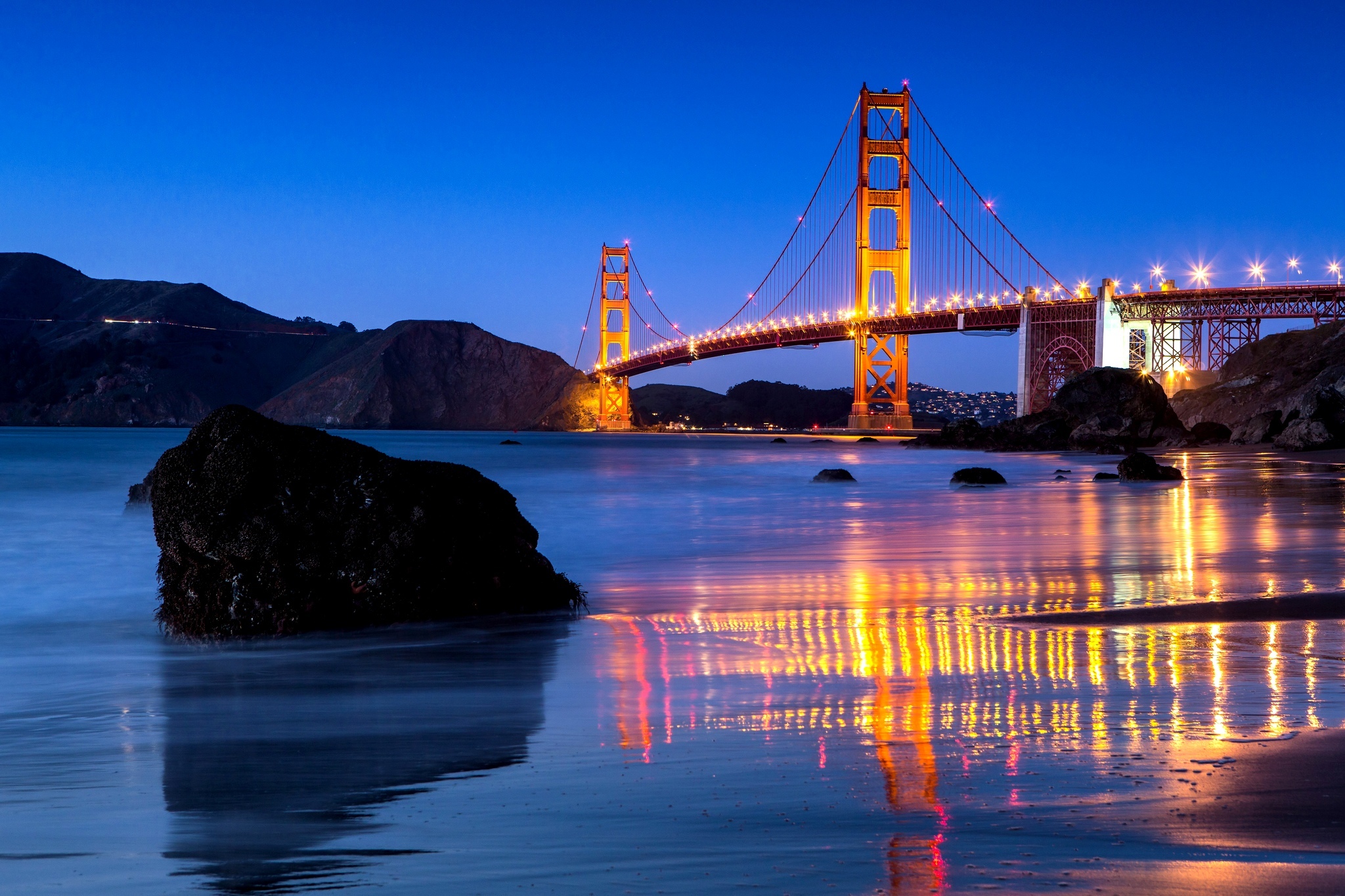 usa, Bridge, Golden, Gate, Bridge, San, Francisco, Reflection Wallpaper