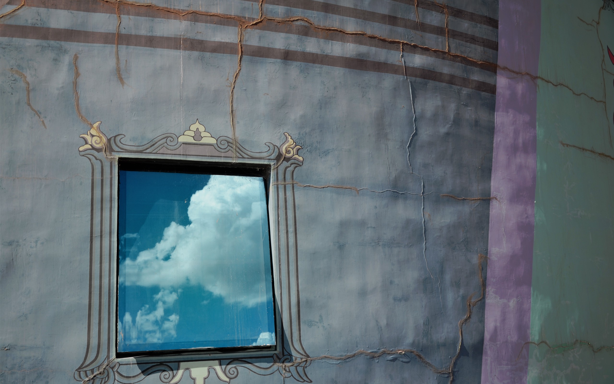 surreal, Textures, Cracks, Skies, Window Wallpaper