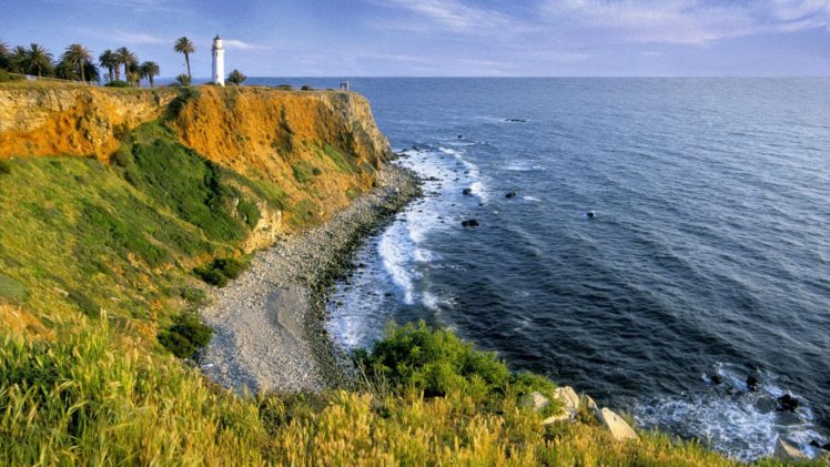 landscapes, Nature, Shore, Cliffs, Lighthouses HD Wallpaper Desktop Background