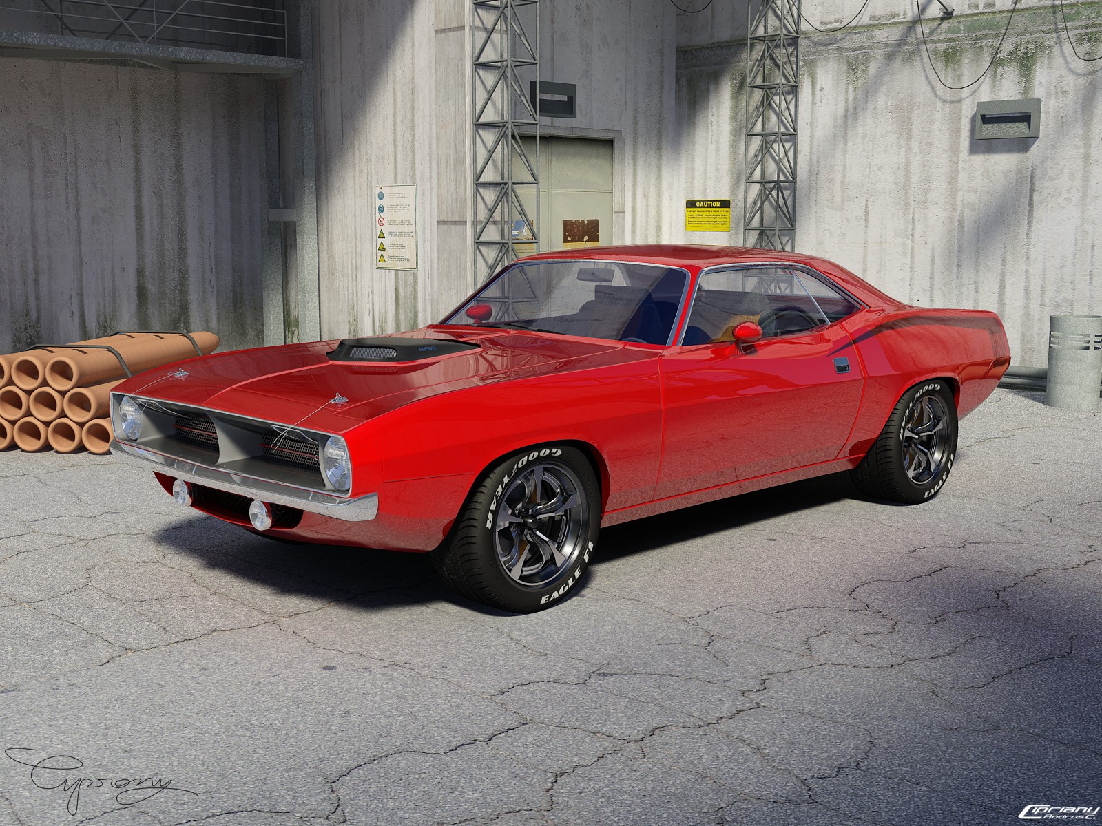 red, Cars, Room, Vectors, Plymouth, Tuning, Barracuda, Red, Cars, Sports, Cars, Hemi Wallpaper