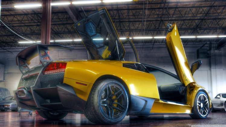 yellow, Lamborghini, Hdr HD Wallpaper Desktop Background