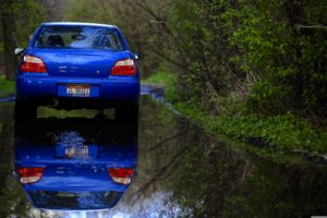 blue, Subaru, Reflection